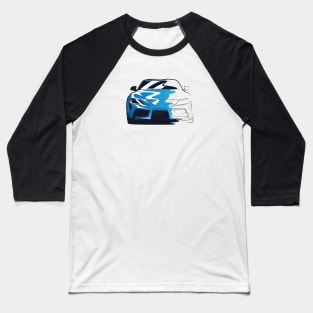 Blue Toyota Supra MKV Sketch Baseball T-Shirt